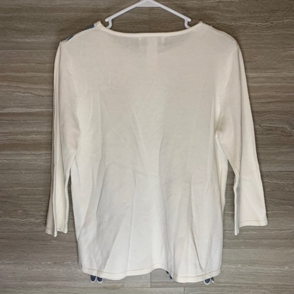 Women’s Alfred Dunner Floral Overlay Blouse - Picture 6 of 6